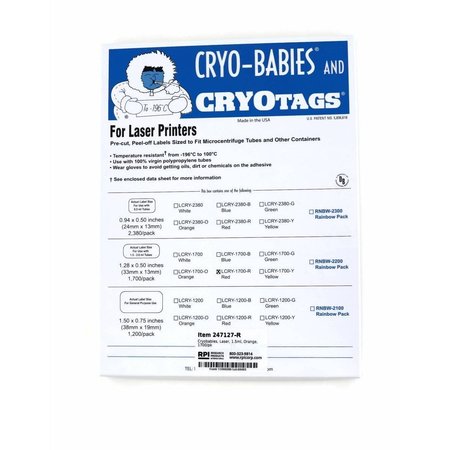 DIVERSIFIED BIOTECH Cryobabies, Laser, 1.5ml, Red, 1700/pk, 1700PK 247127-R